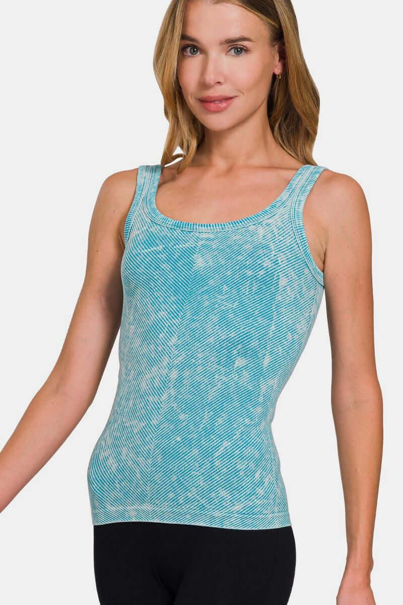 Zenana Ribbed Scoop Neck Tank - Clothes For Her Online Store