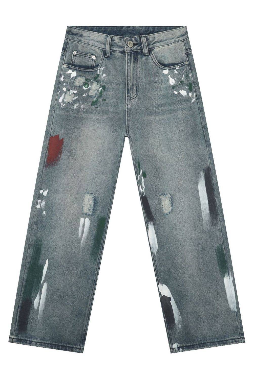 Men's Paint Wide Leg Jeans - Clothes For Her Online Store