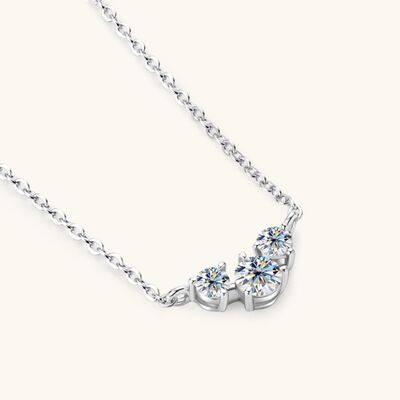 925 Sterling Silver Inlaid Moissanite Necklace - Clothes For Her Online Store