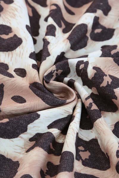 Plus Size Leopard Round Neck Blouse - Clothes For Her Online Store