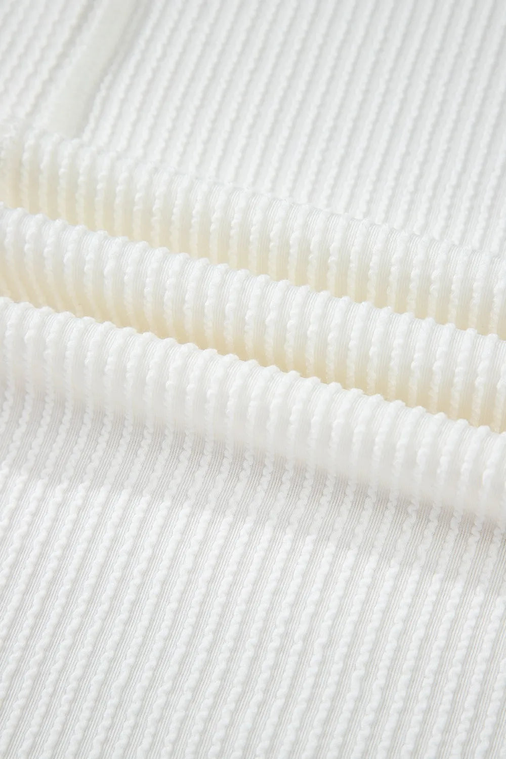 Casual Ribbed Short Sleeve Round Neck T-Shirt