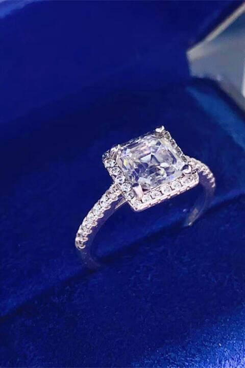 2 Carat Moissanite 925 Sterling Silver Ring - Clothes For Her Online Store