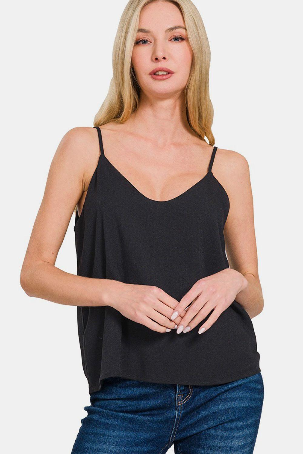Zenana Two Layered Spaghetti Strap Cami - Clothes For Her Online Store