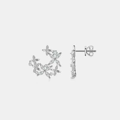 925 Sterling Silver Moissanite Lucky Clover Earrings - Clothes For Her Online Store