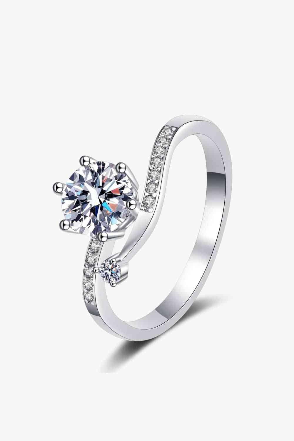 On My Mind 925 Sterling Silver Moissanite Ring - Clothes For Her Online Store