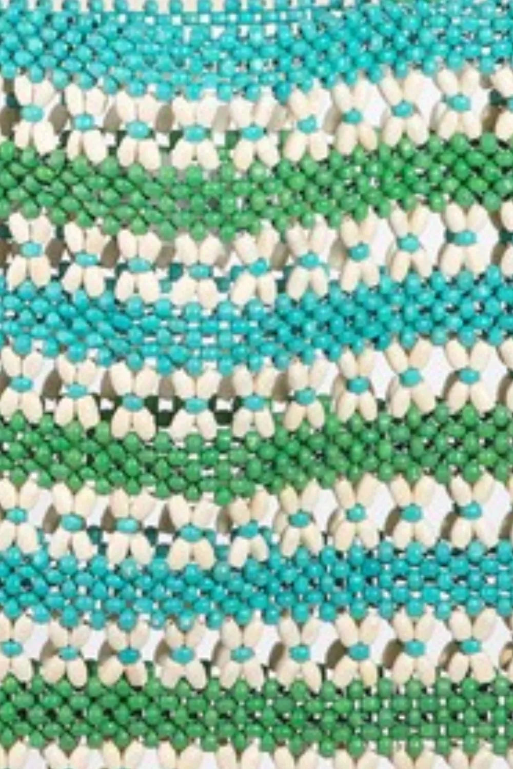 Fame Contrast Wooden Beaded Tote Bag