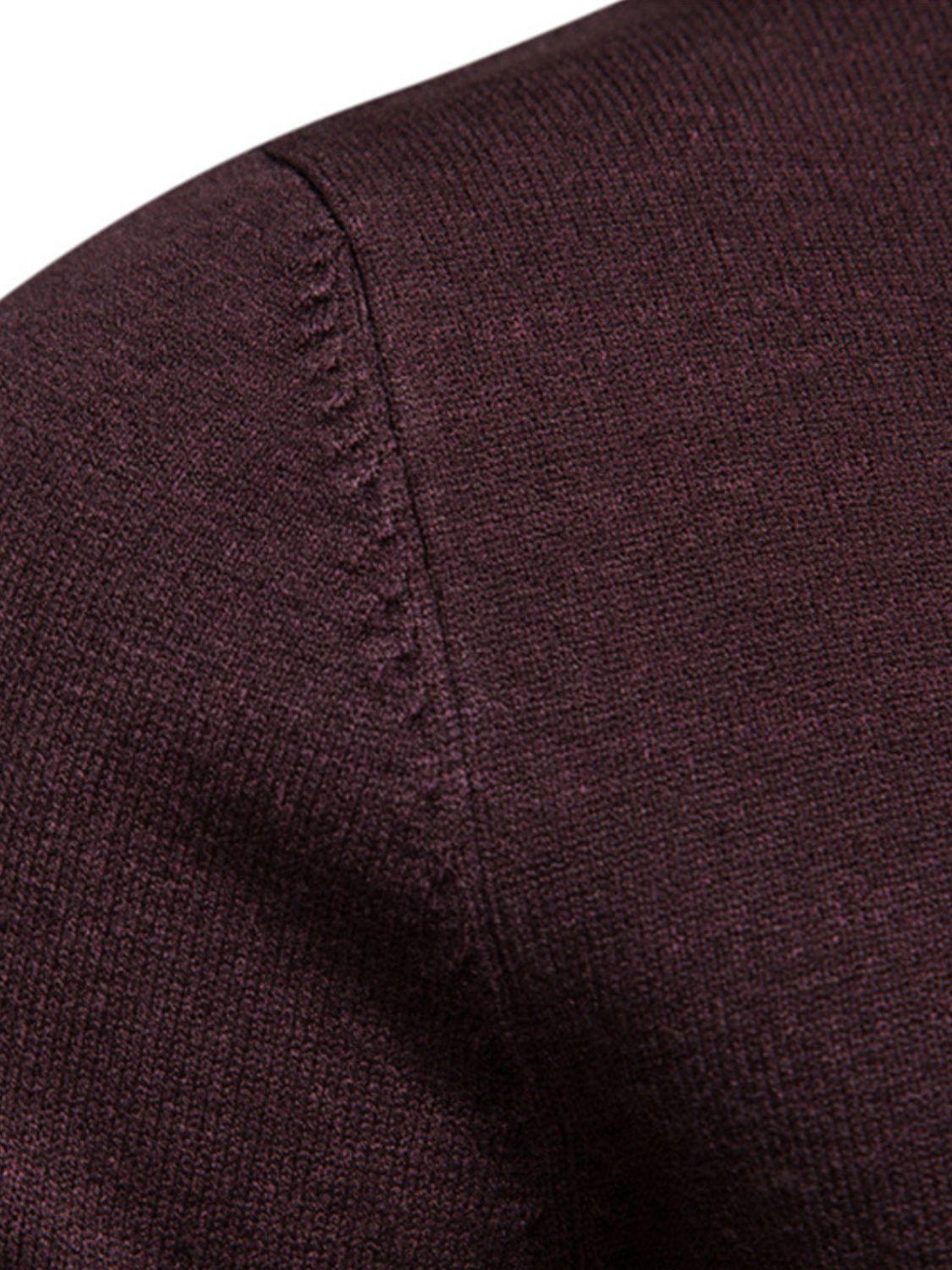 Men's Mock Neck Long Sleeve Sweater - Clothes For Her Online Store
