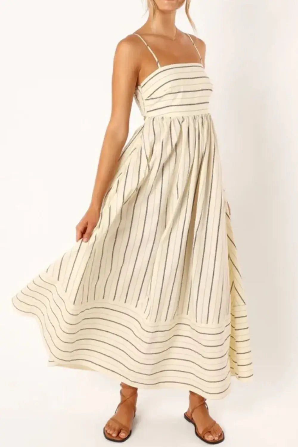 Striped Square Neck Cami Dress