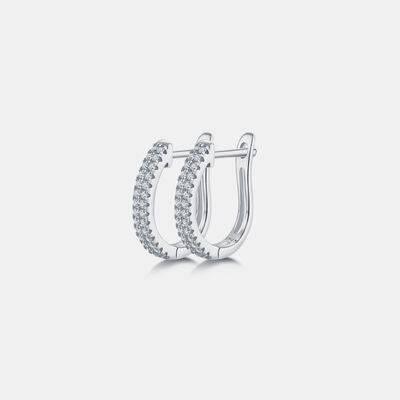 Moissanite 925 Sterling Silver Huggie Earrings - Clothes For Her Online Store