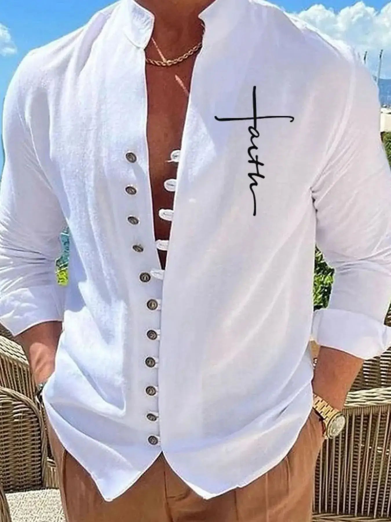 Men's Full Size Button Down Casual Shirt Plus Size