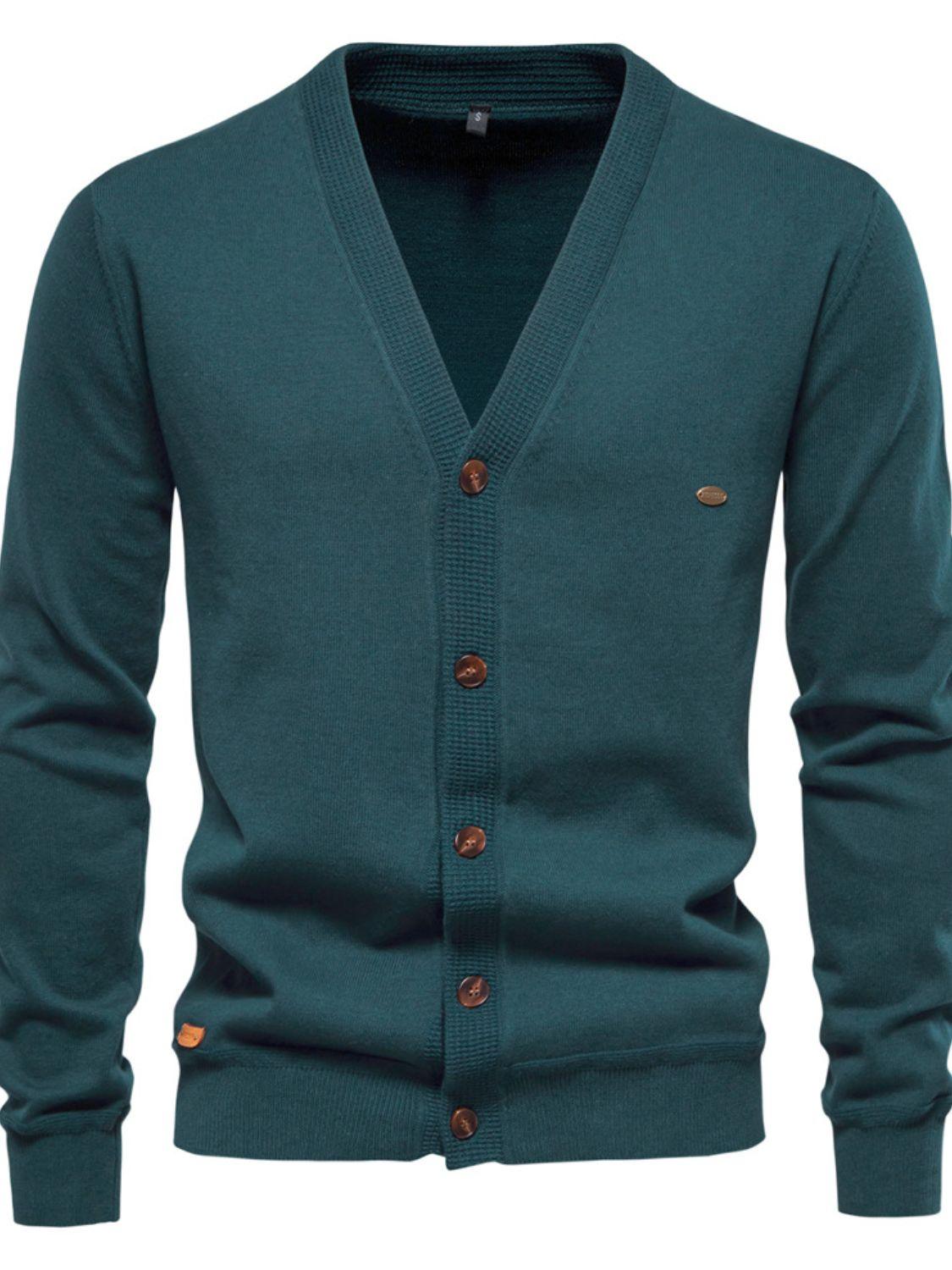 Men's Button Down V-Neck Cardigan - Clothes For Her Online Store