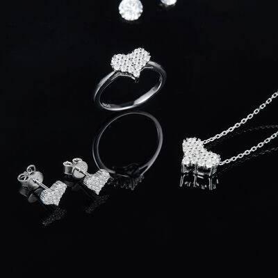 Moissanite 925 Sterling Silver Heart Bracelet - Clothes For Her Online Store