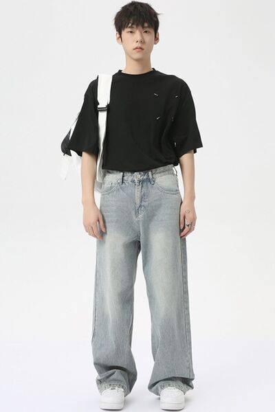 Wide Leg Jeans with Pockets - Clothes For Her Online Store