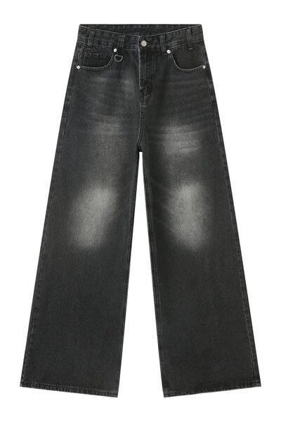 Wide Leg Jeans with Pockets - Clothes For Her Online Store