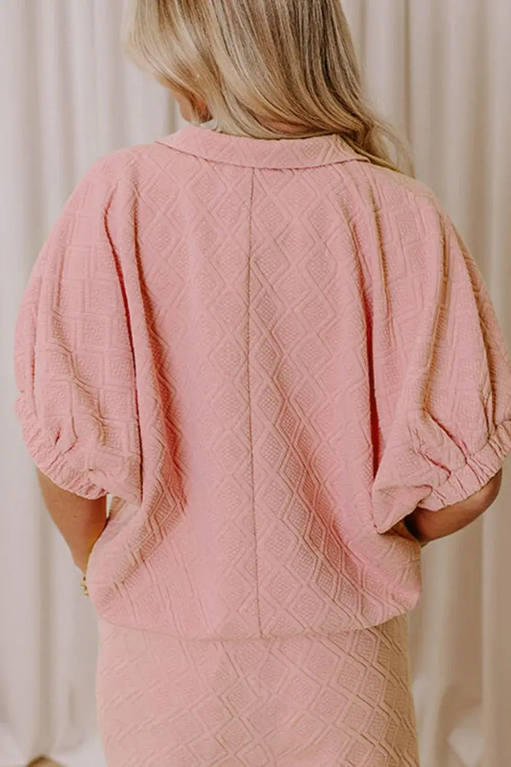 Half Zip Half Sleeve Top and Skirt Set - Clothes For Her Online Store