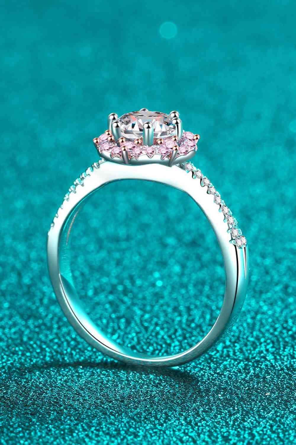 1 Carat Moissanite Flower-Shaped Crisscross Ring - Clothes For Her Online Store