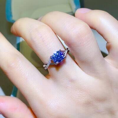 1 Carat Moissanite Crisscross 925 Sterling Silver Ring - Clothes For Her Online Store