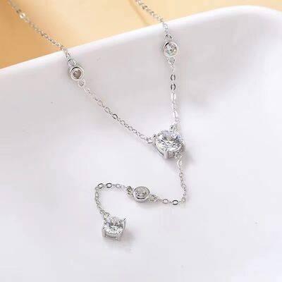 1.5 Carat Moissanite 925 Sterling Silver Necklace - Clothes For Her Online Store