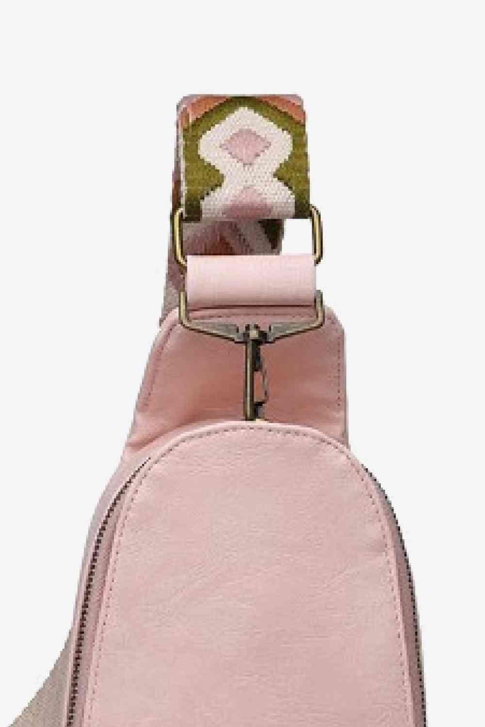 Random Pattern Adjustable Strap PU Leather Sling Bag - Clothes For Her Online Store