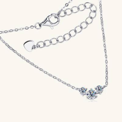 925 Sterling Silver Inlaid Moissanite Necklace - Clothes For Her Online Store