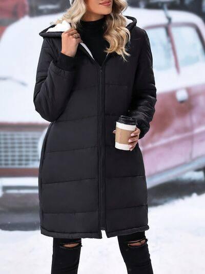 Plus Size Zip Up Hooded Winter Coat - Clothes For Her Online Store