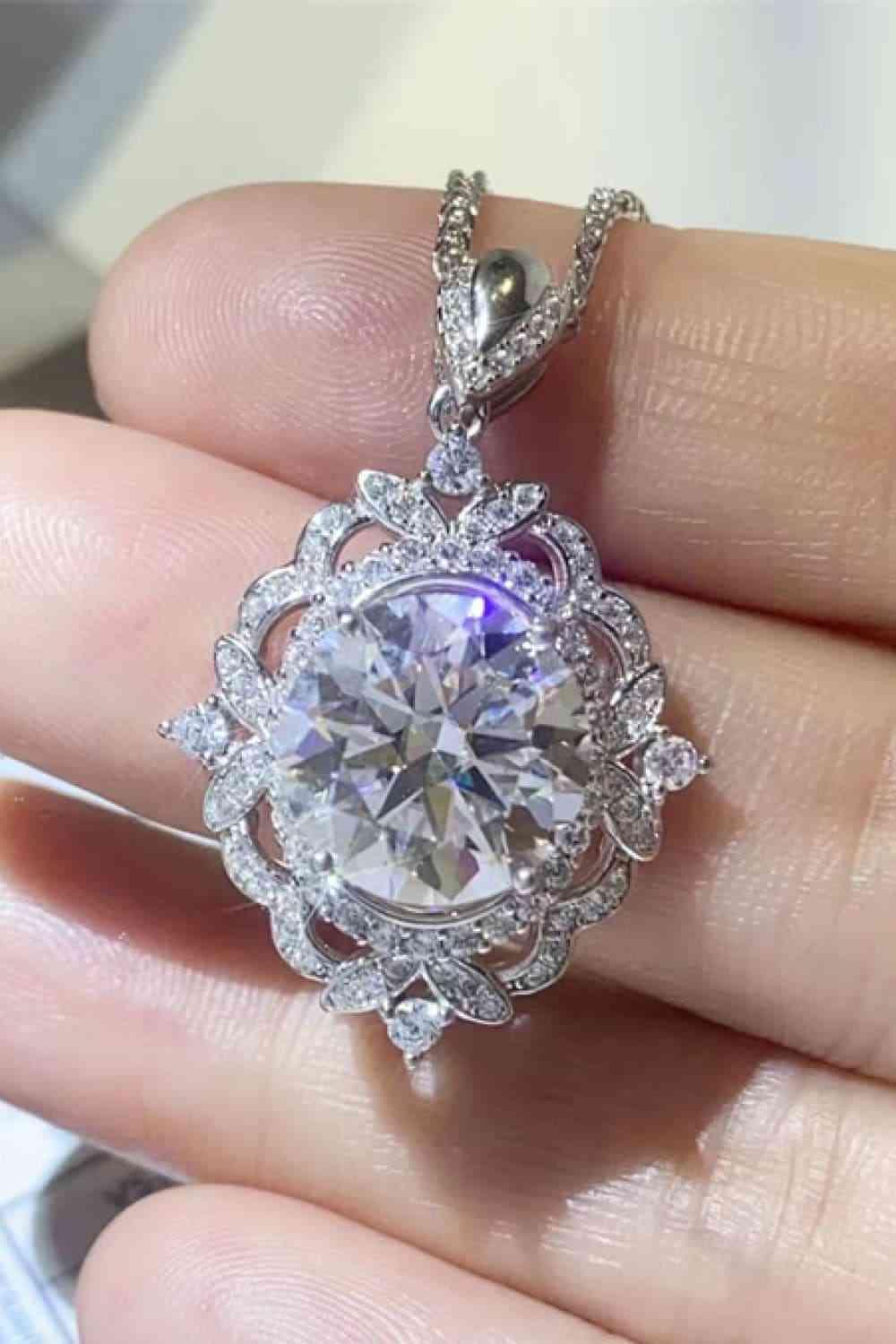 5 Carat Moissanite 925 Sterling Silver Necklace - Clothes For Her Online Store