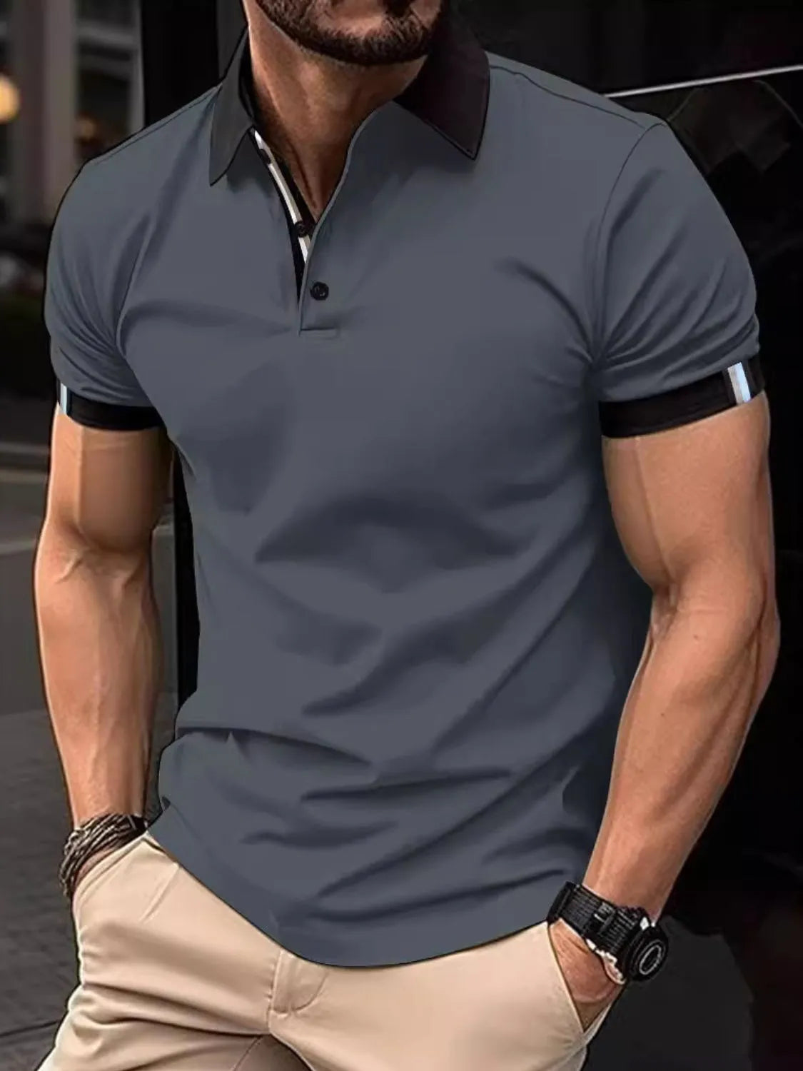 Men's Full Size Collared Neck Short Sleeve Polo Plus Size