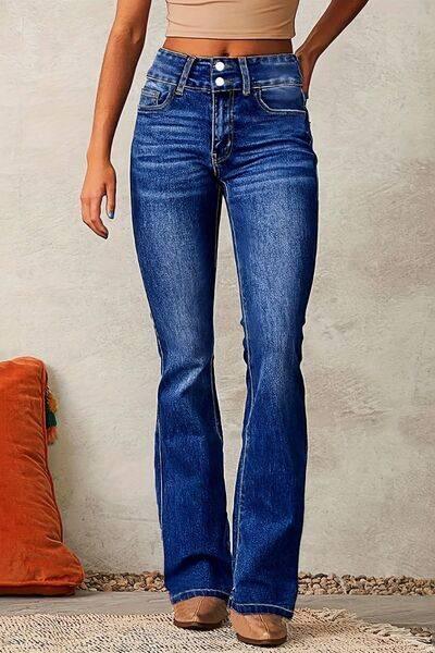 Cat Whisker Washed Bootcut Jeans - Clothes For Her Online Store