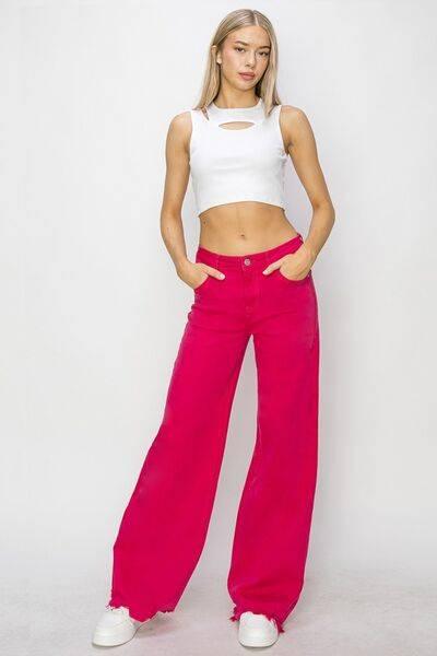 RISEN High Rise Wide Leg Jeans - Clothes For Her Online Store