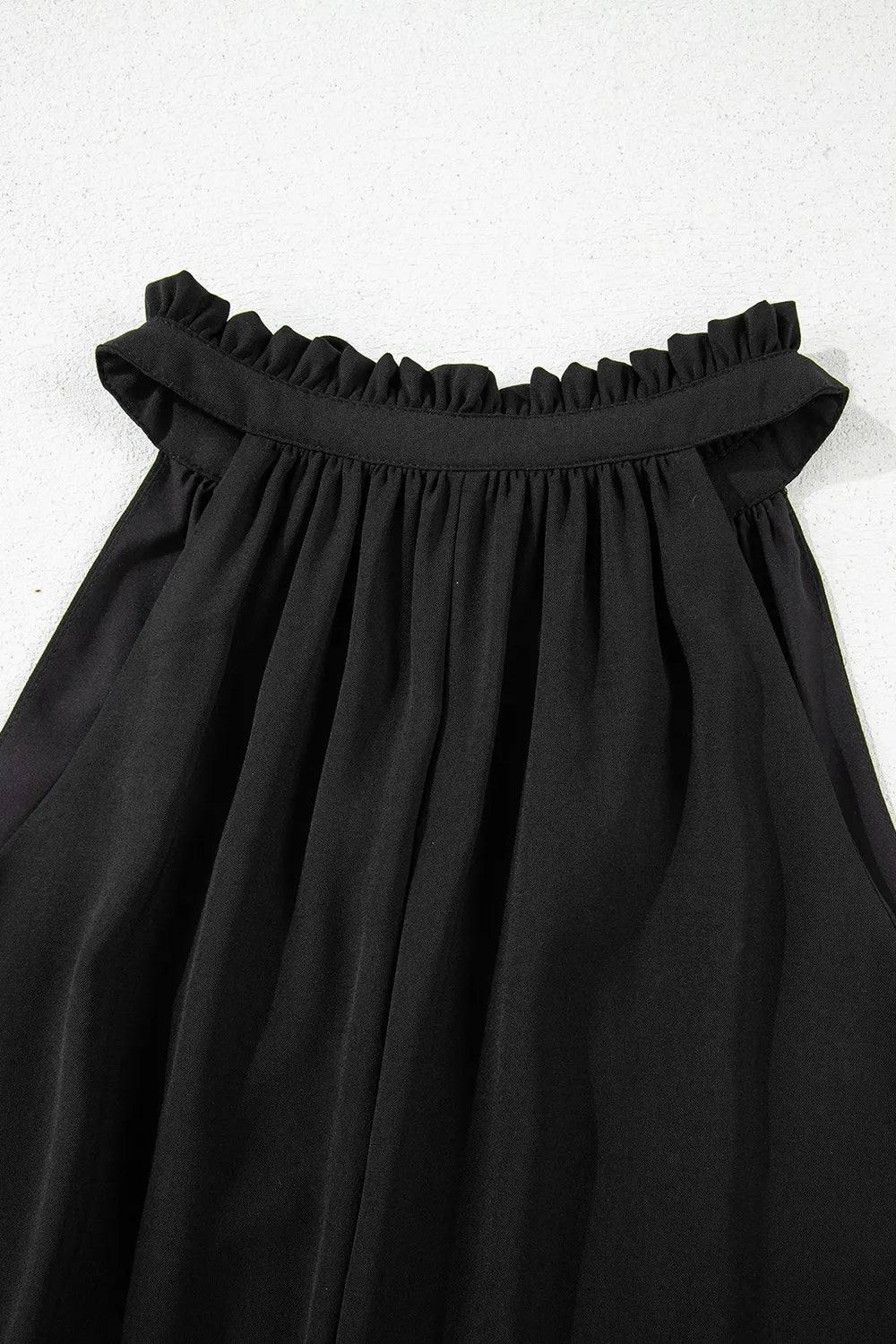 Pinched V Neck Tie Loose Tank Top