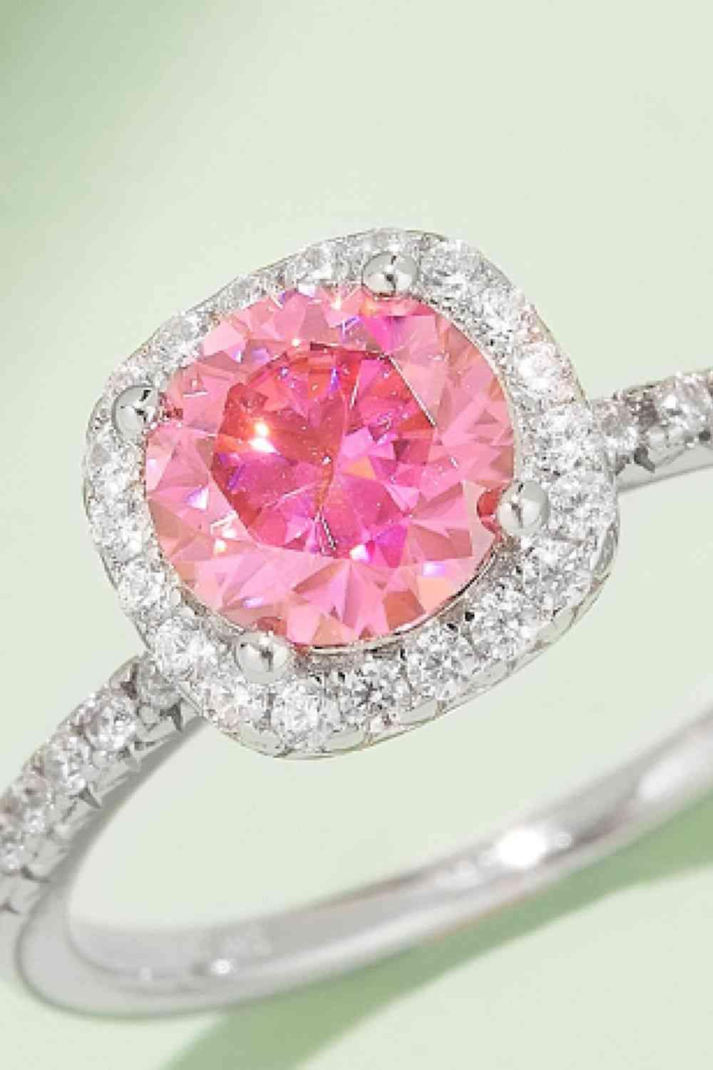 Adored 1 Carat Moissanite 925 Sterling Silver Halo Ring - Clothes For Her Online Store