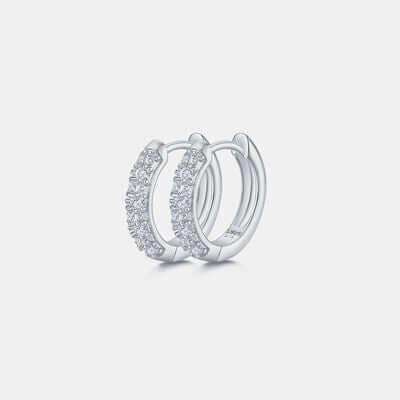 Moissanite 925 Sterling Silver Huggie Earrings - Clothes For Her Online Store
