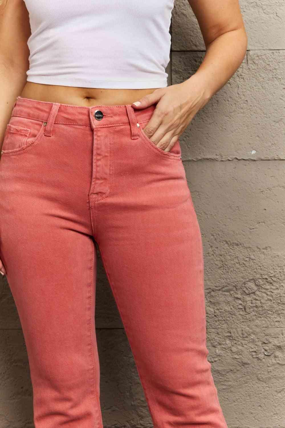 RISEN Bailey Full Size High Waist Side Slit Flare Jeans - Clothes For Her Online Store
