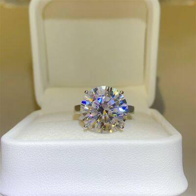 10 Carat Moissanite 925 Sterling Silver Ring - Clothes For Her Online Store
