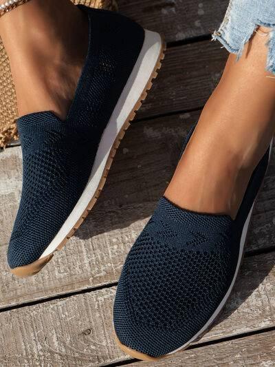 Mesh Round Toe Flat Slip-Ons - Clothes For Her Online Store