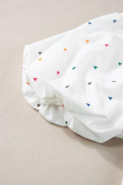 Printed V-Neck Puff Sleeve Top - Clothes For Her Online Store