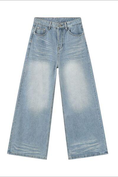 Wide Leg Jeans with Pockets - Clothes For Her Online Store