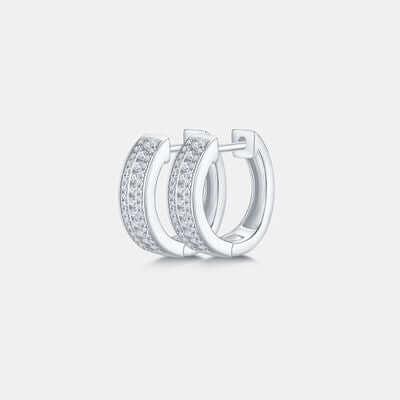 Moissanite 925 Sterling Silver Huggie Earrings - Clothes For Her Online Store