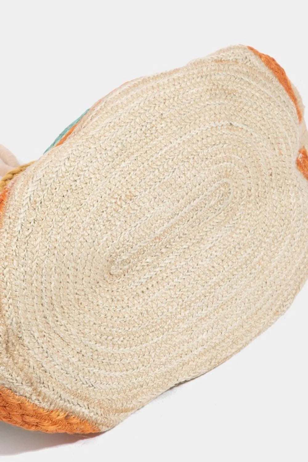 Fame Wavy Rainbow Straw Tote Bag