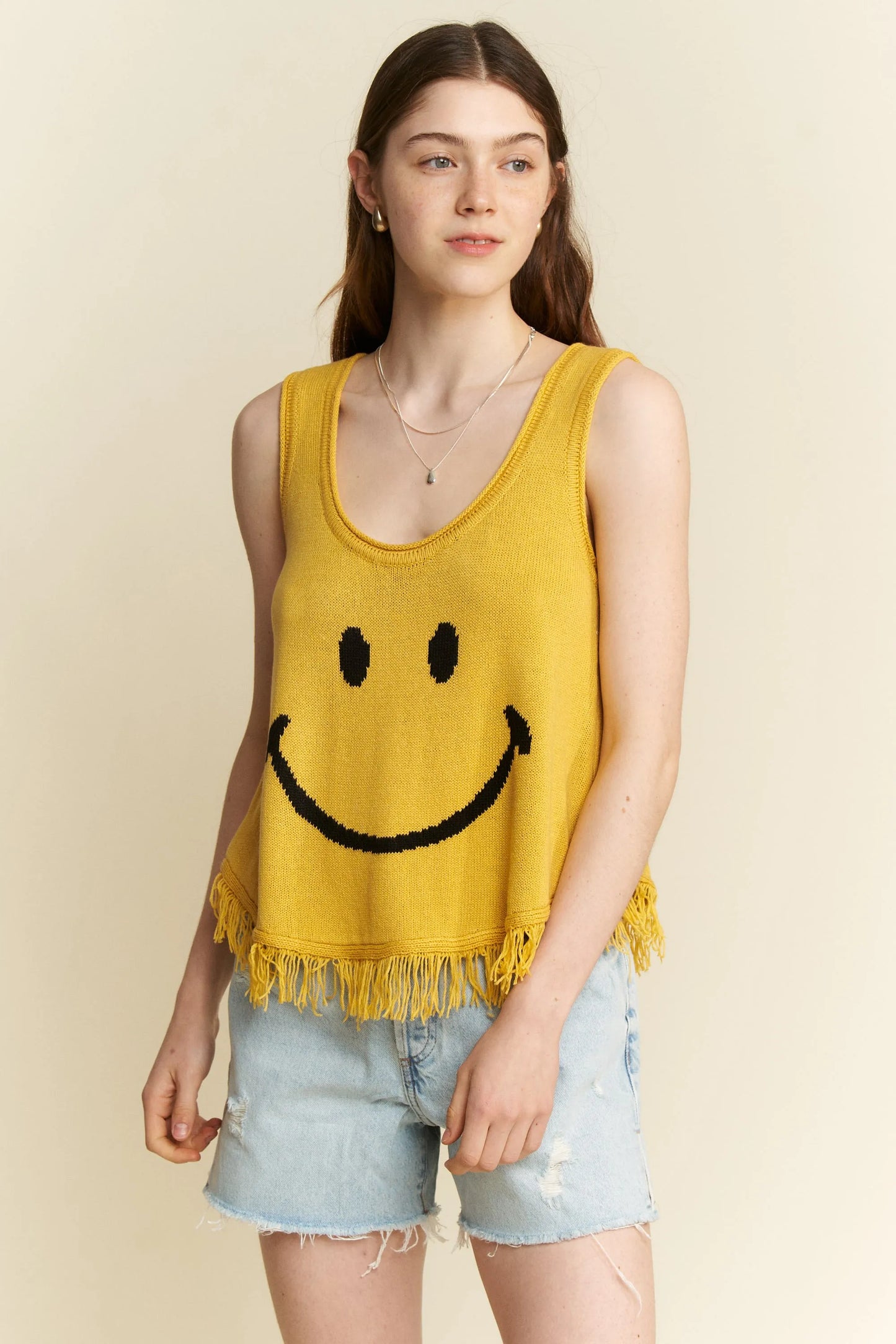 Jade By Jane Smiley Fringe Tank Top