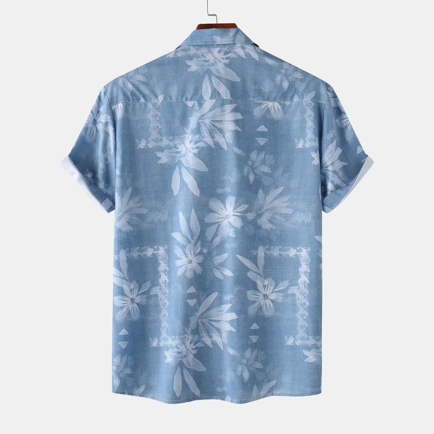 Men's Print Short Sleeve Button-Up Shirt