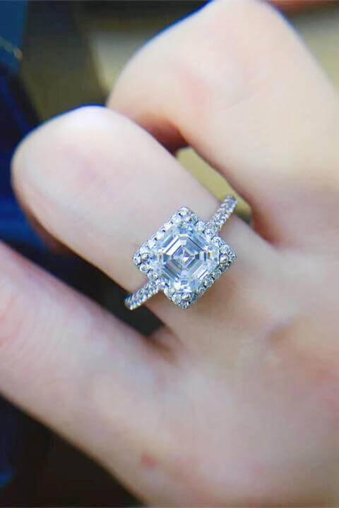2 Carat Moissanite 925 Sterling Silver Ring - Clothes For Her Online Store