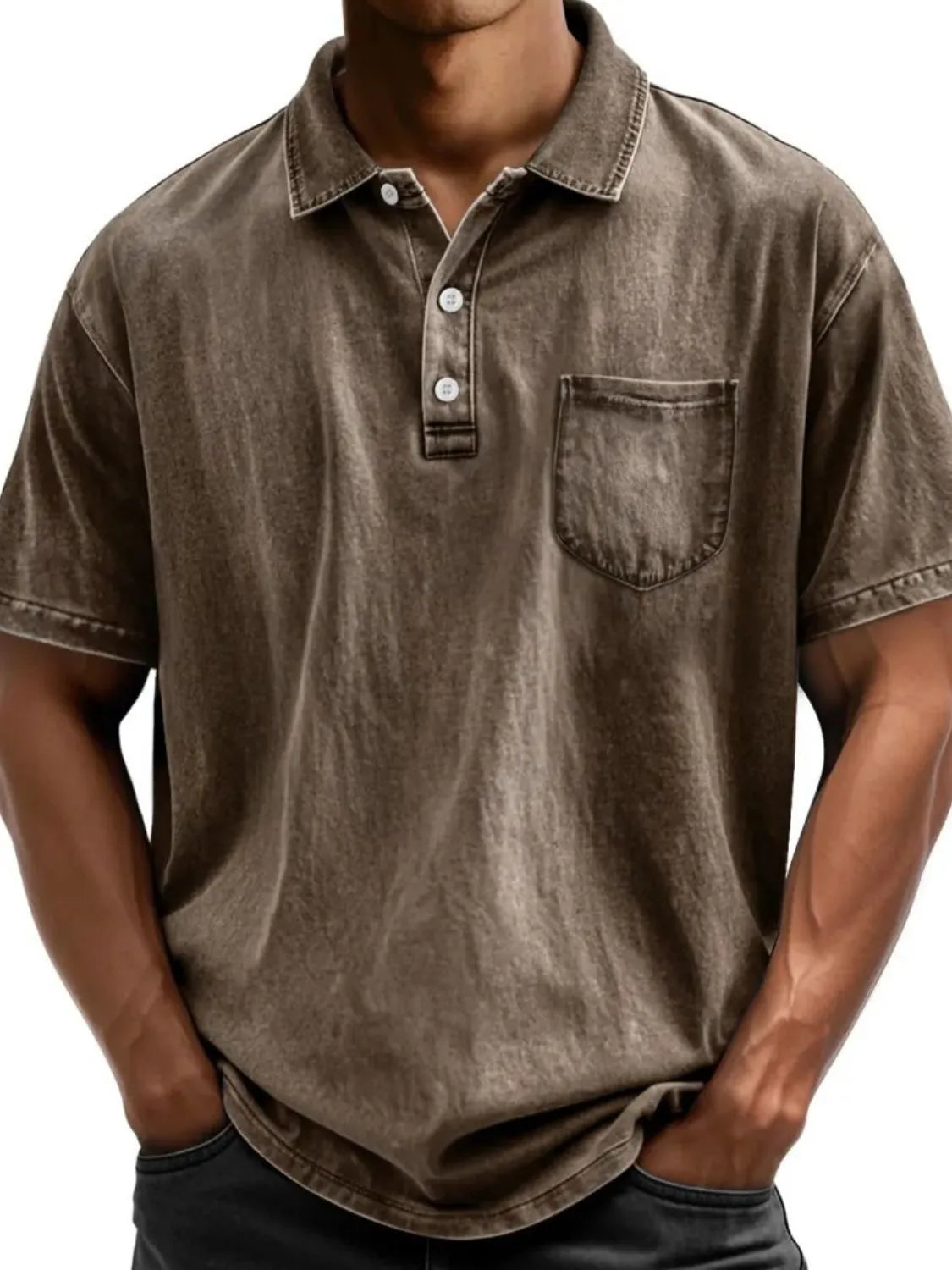 Men's Full Size Collared Neck Short Sleeve Polo Plus Size