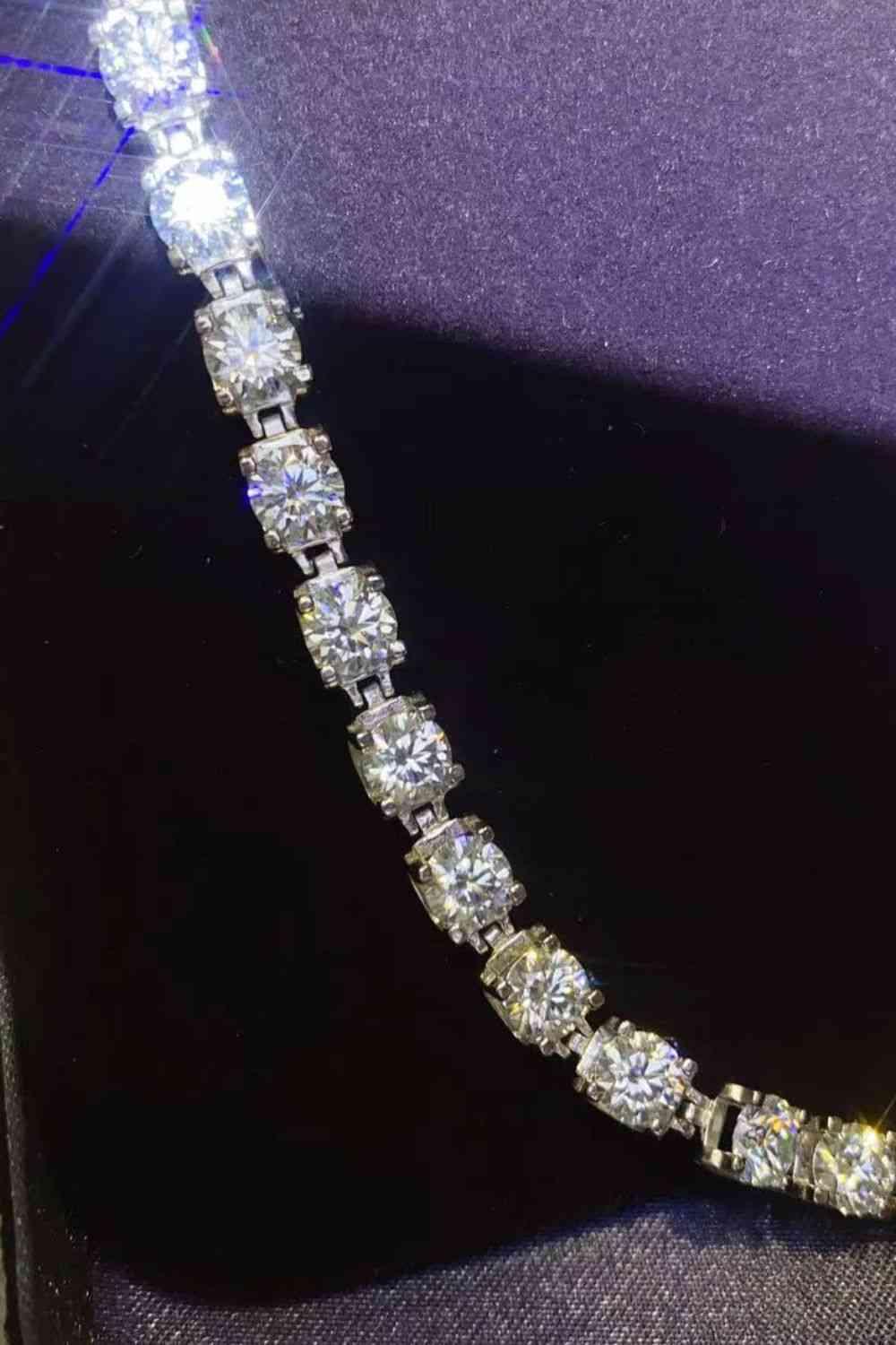 10 Carat Moissanite Platinum-Plated Bracelet - Clothes For Her Online Store