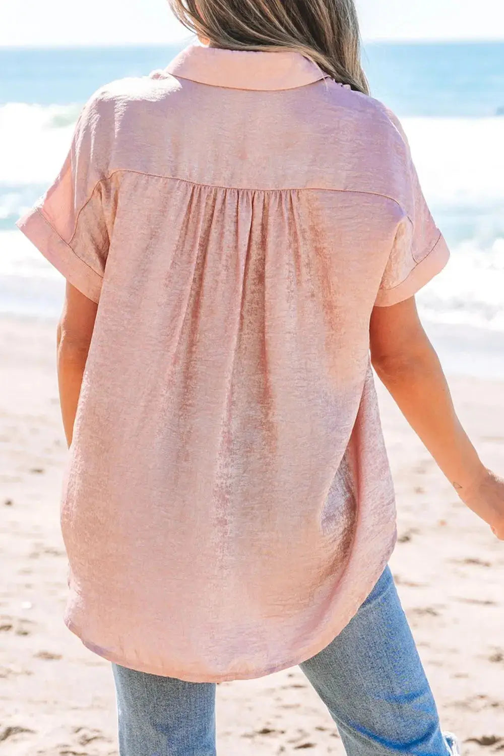 Button Down Short Sleeve Shirt - Clothes For Her Online Store