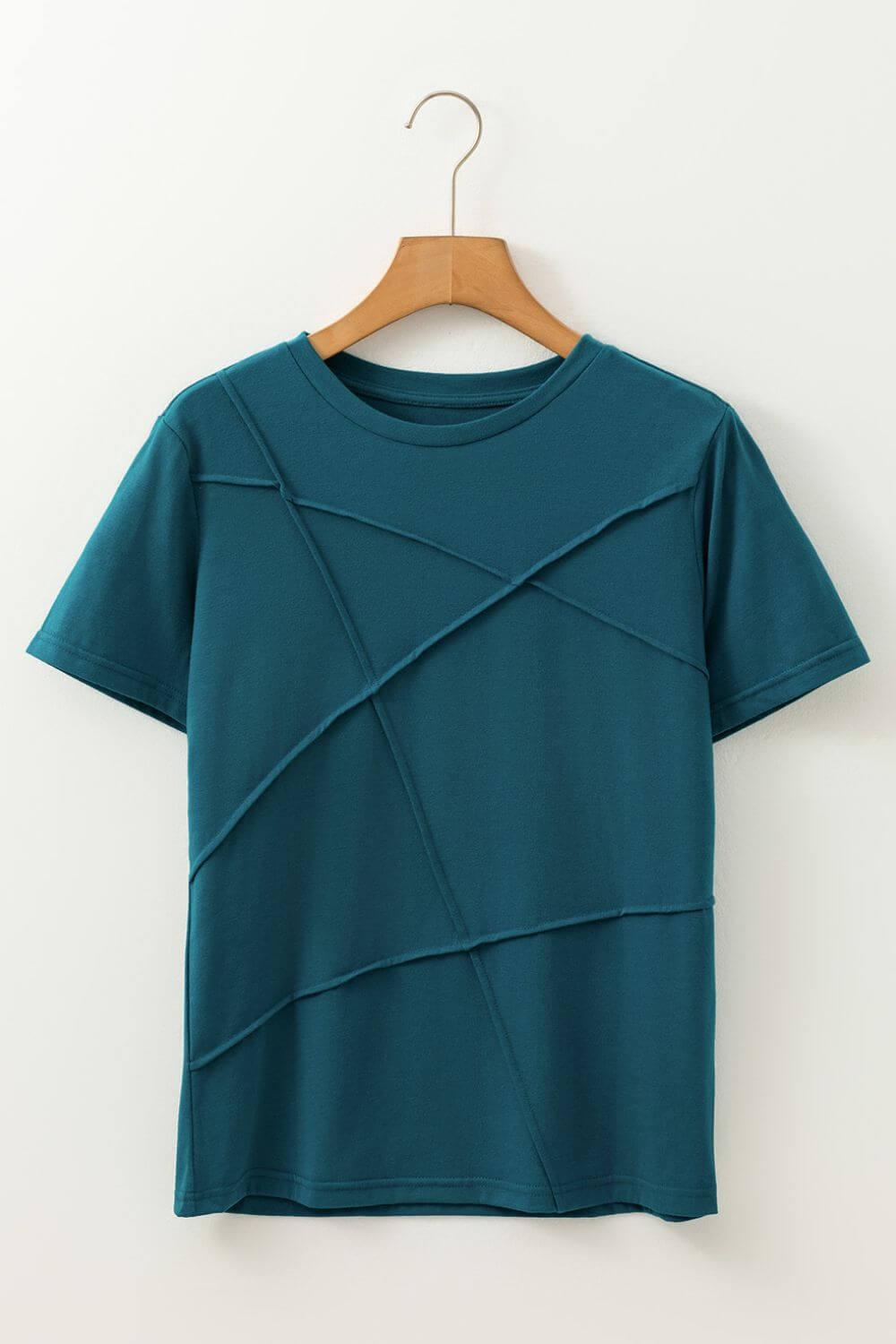 Round Neck Short Sleeve T-Shirt - Clothes For Her Online Store