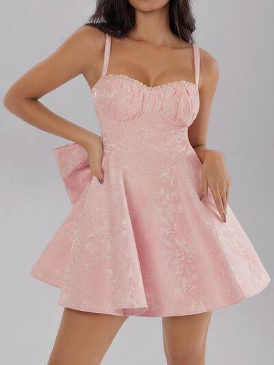 Satin Mini Cami Dress with Bow - Clothes For Her Online Store