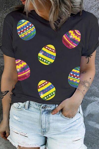Plus Size Easter Round Neck Short Sleeve T-Shirt - Clothes For Her Online Store