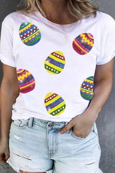 Plus Size Easter Round Neck Short Sleeve T-Shirt - Clothes For Her Online Store