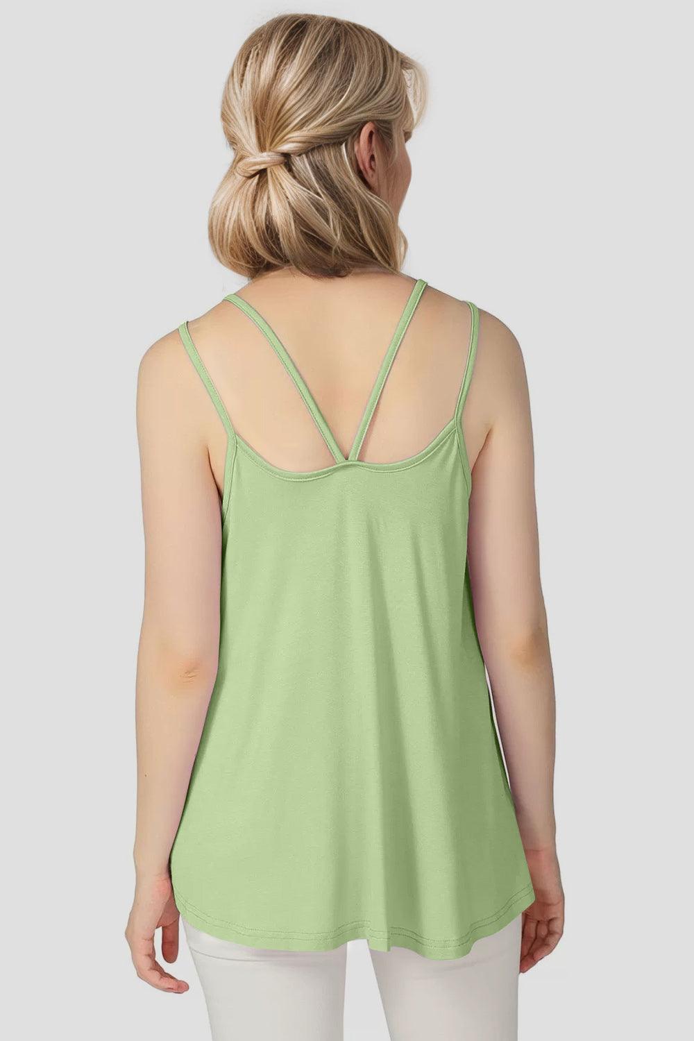 Basic Bae Bamboo Scoop Neck Double Spaghetti Straps Cami - Clothes For Her Online Store